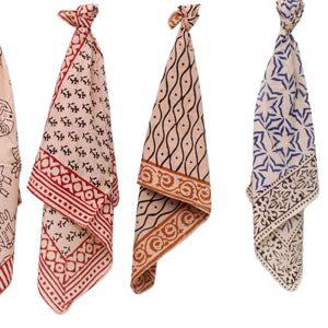 Handcrafted Square Cotton Printed Bandanas Set Soft Floral Quick Dry Scarves Fashion Boho Hair Wrap Neck Scarf for Summer