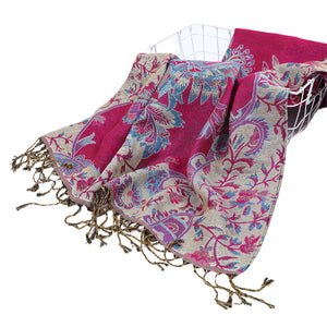 Spring Jiaolan Pashmina Scarf for Women Long Large Cashmere Feel Reversible Shawl Wraps Soft Viscose+Polyester Printing Methods
