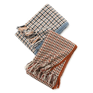 Women Winter Scarf for Women Cashmere Houndstooth Tassels Winter Shawl Cashmere Women Pashmina