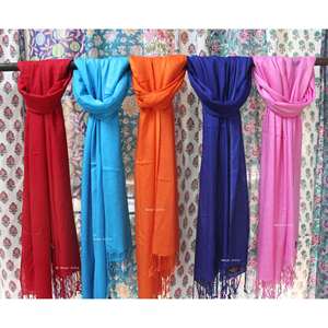 Women's Lightweight Solid Colour Pashmina Shawl Wrap Scarf Lot of Neck Wraps Headpiece & Neckerchief