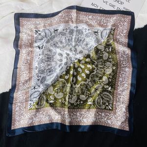 Retro Style Silk Scarf 70cm Square Women Elegant Silk Bandana Head Neck Wrap Fashion Accessory