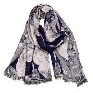 Warm Soft Men Women Scarves With Tassel Snake Skin Graphic Thick Viscose Luxurious Scarf Infinity Shawl
