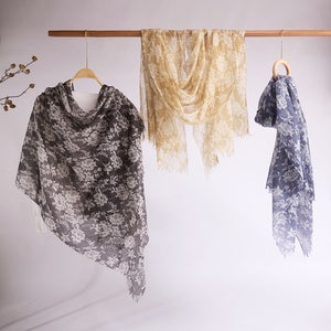 200s Fine Count Pure 100% Cashmere Scarf Women Lightweight Air Conditioned Room Printed Shawl Winter Warm Scarf Wrap