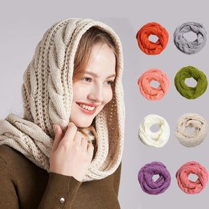 Fashion Women Winter Outdoor Warm Solid Candy Color Knitting Neck Scarves Collar Acrylic Wool Infinity Scarfs Knitted Scarf