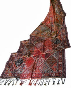 60/40 Silk Wool Pashmina Shawl Jacquard Style Winter Scarf with Jacquard Pattern Luxurious and Stylish Silk Scarf and Shawl